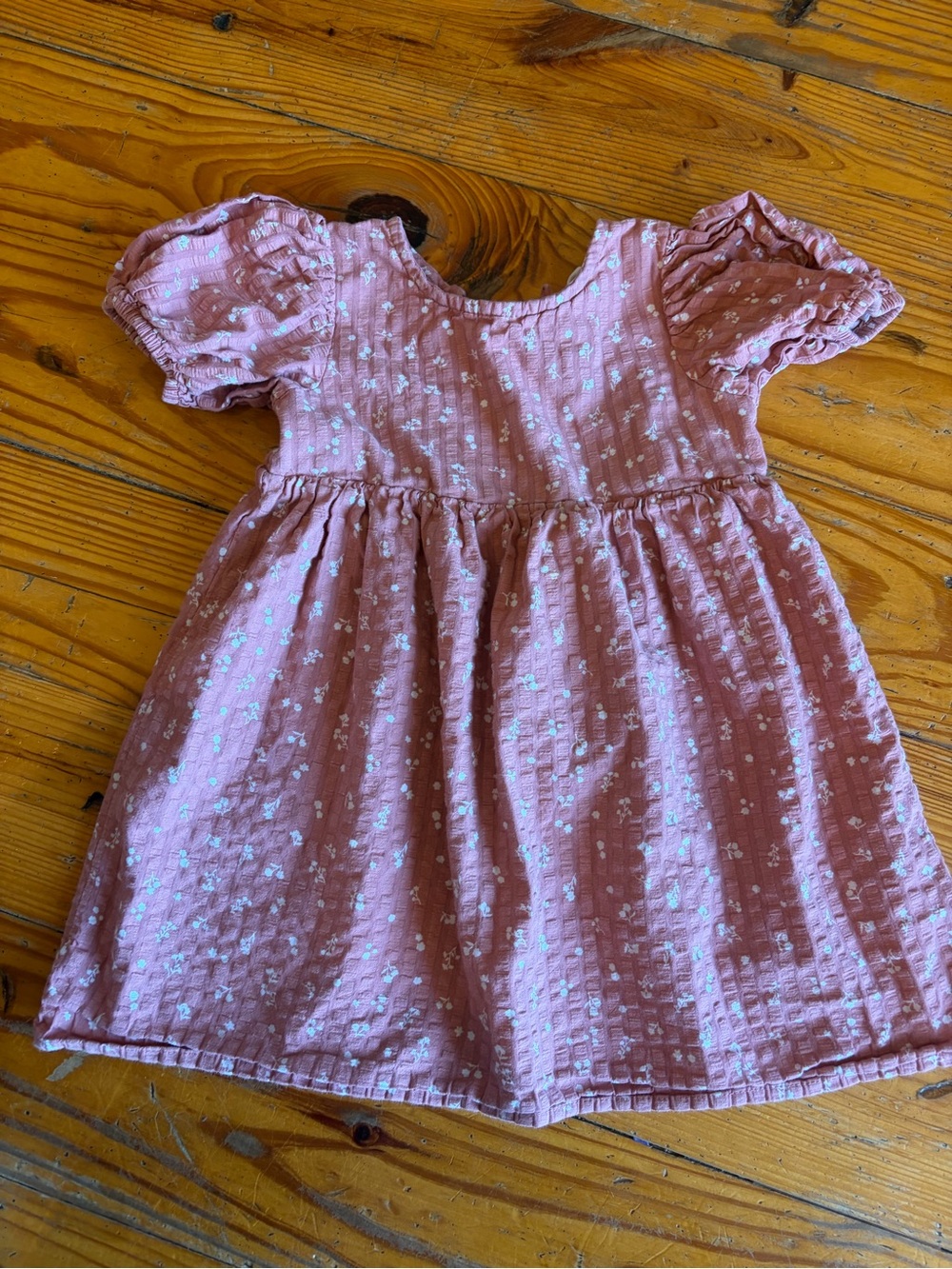 Cotton On Dusty Rose Puff-Sleeve Cotton Dress